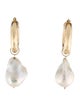 Earrings 14K Pearl Convertible Hollow Hoop Earrings