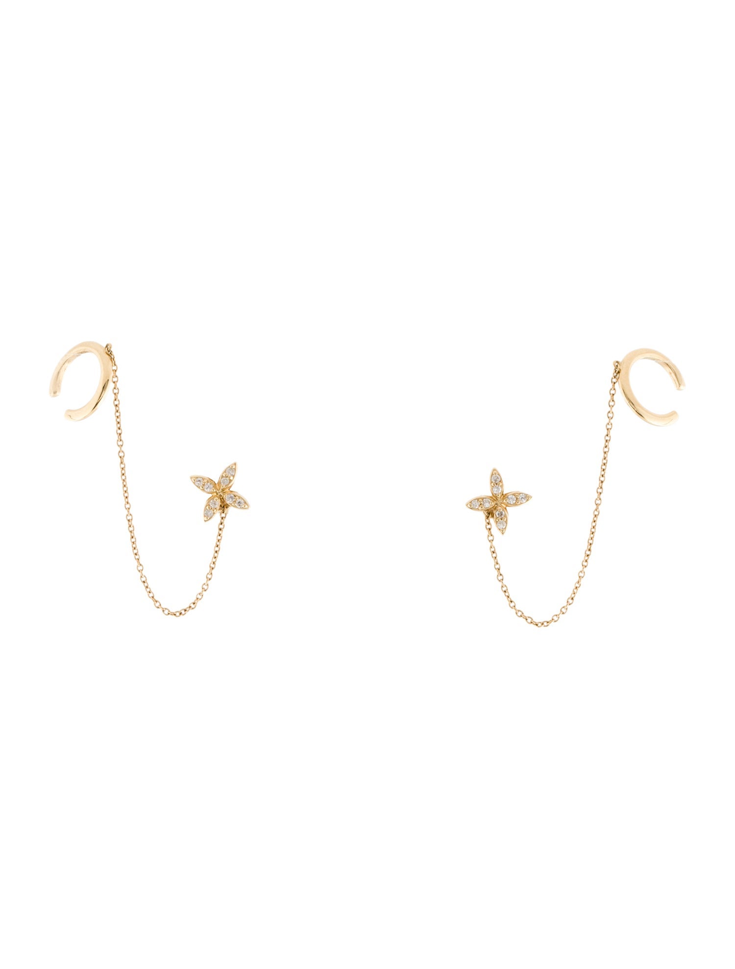 Earrings 14K Diamond Tandem Drop Earrings