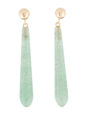 Earrings 14K Aventurine Quartz Drop Earrings