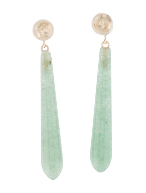 Earrings 14K Aventurine Quartz Drop Earrings