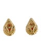 Earrings 18K 1.50ctw Diamond & Coral Earclip Earrings