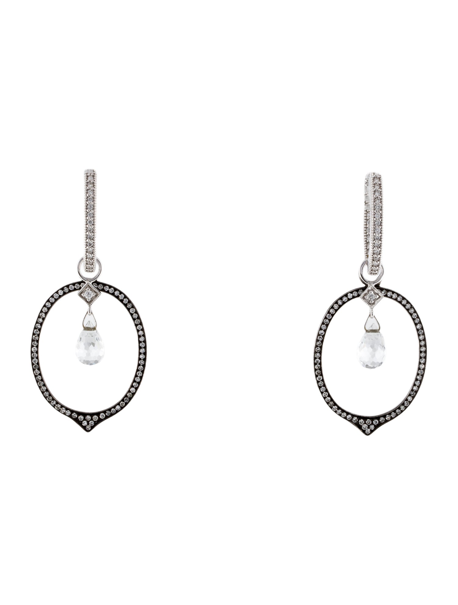 Earrings Topaz & Diamond Interchangeable Drop Hoop Earrings