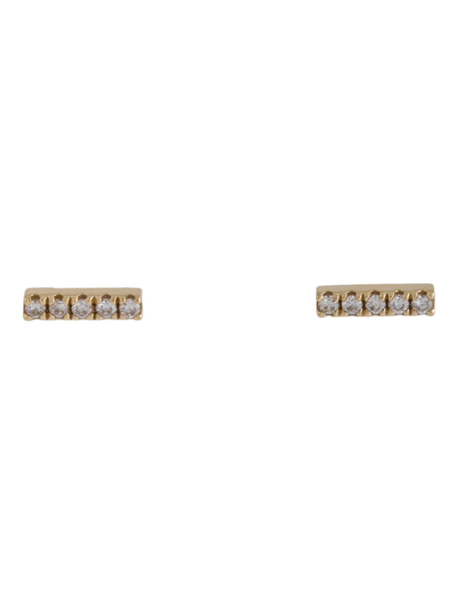 Earrings 14K Diamond Bar Stud