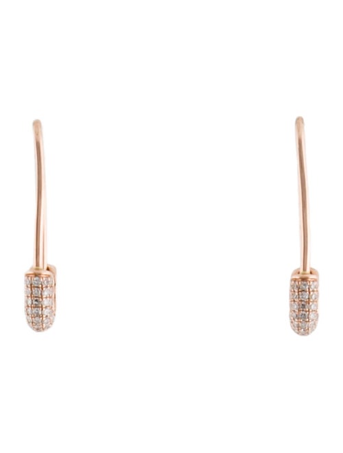 Earrings 14K Diamond Safety Pin Earrings