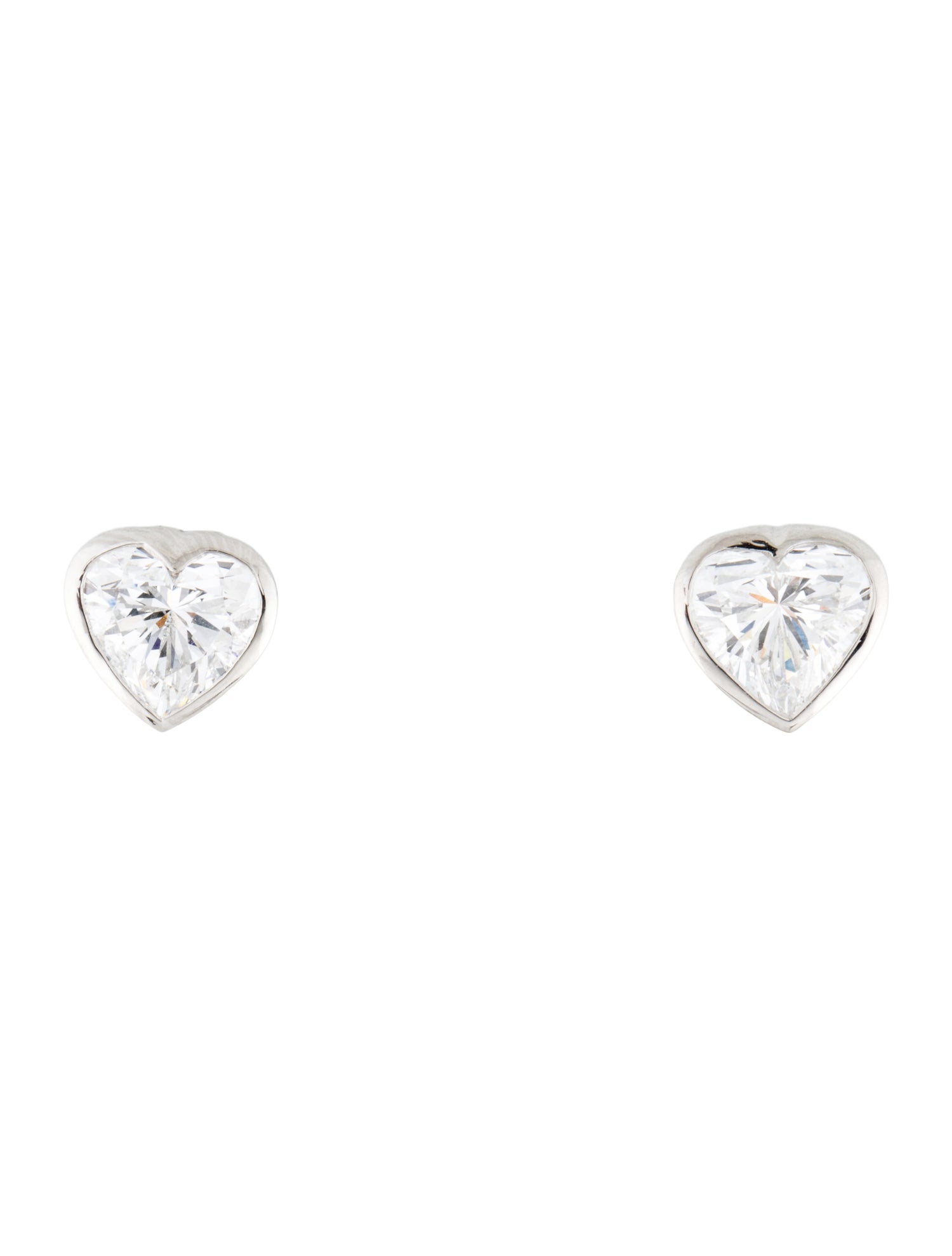 Earrings Platinum 3.07ctw Lab-Grown Diamond Heart Stud