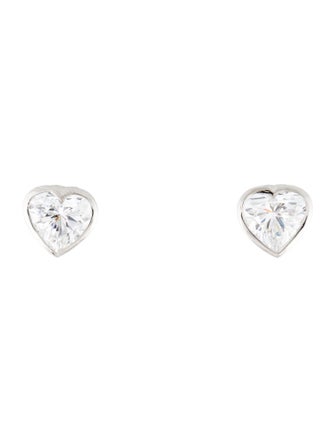 Earrings Platinum 3.07ctw Lab-Grown Diamond Heart Stud Earrings