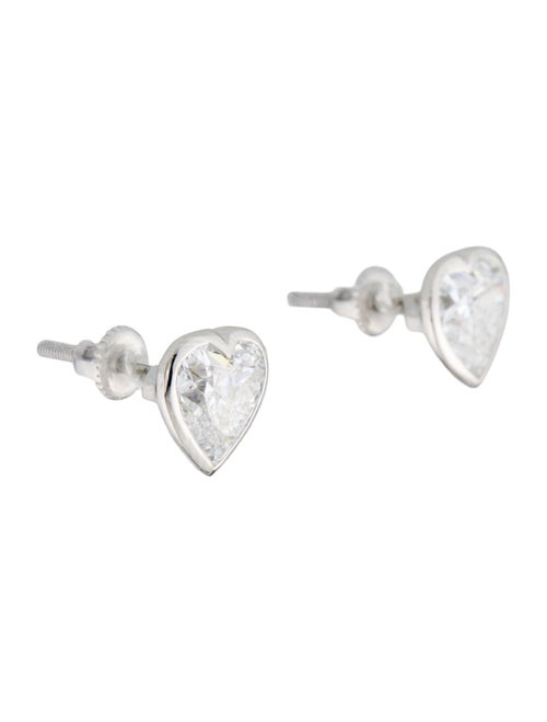 Earrings Platinum 3.07ctw Lab-Grown Diamond Heart Stud Earrings