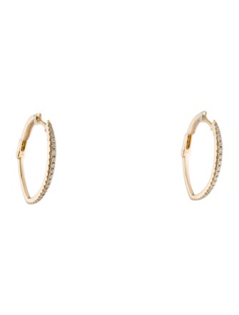 Earrings 14K Diamond Hoop Earrings