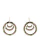 Earrings 14K Tourmaline Beaded Circle Drop Earrings