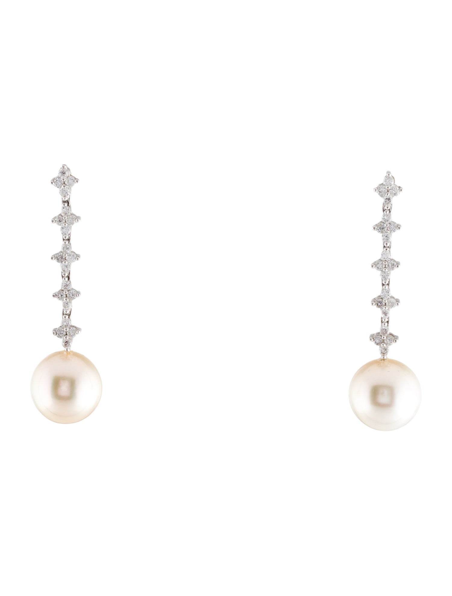 Earrings 14K Pearl & Diamond Drop Earrings