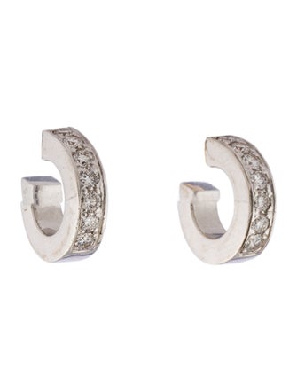 Earrings 18K 1.0ctw Diamond Hoop Earrings