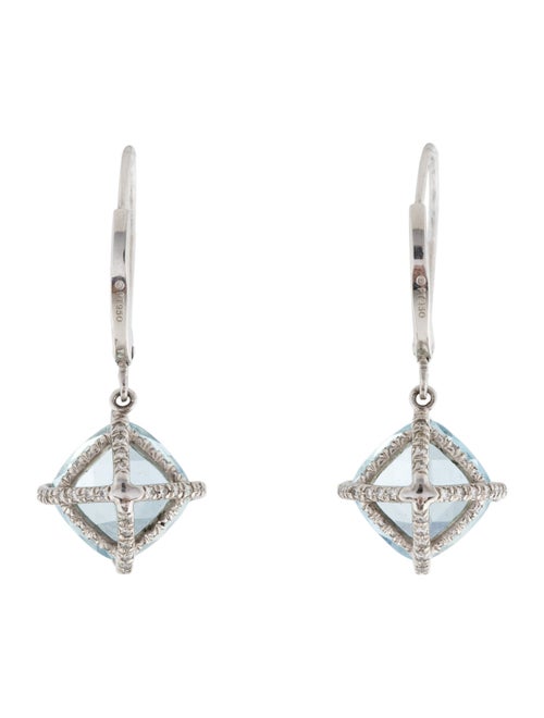 Earrings Platinum 4.91ct Aquamarine & Diamond Drop Earrings