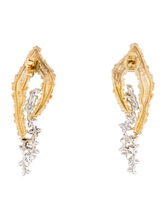 Earrings 18K Two-Tone 1.30ctw Diamond Drop Earrings