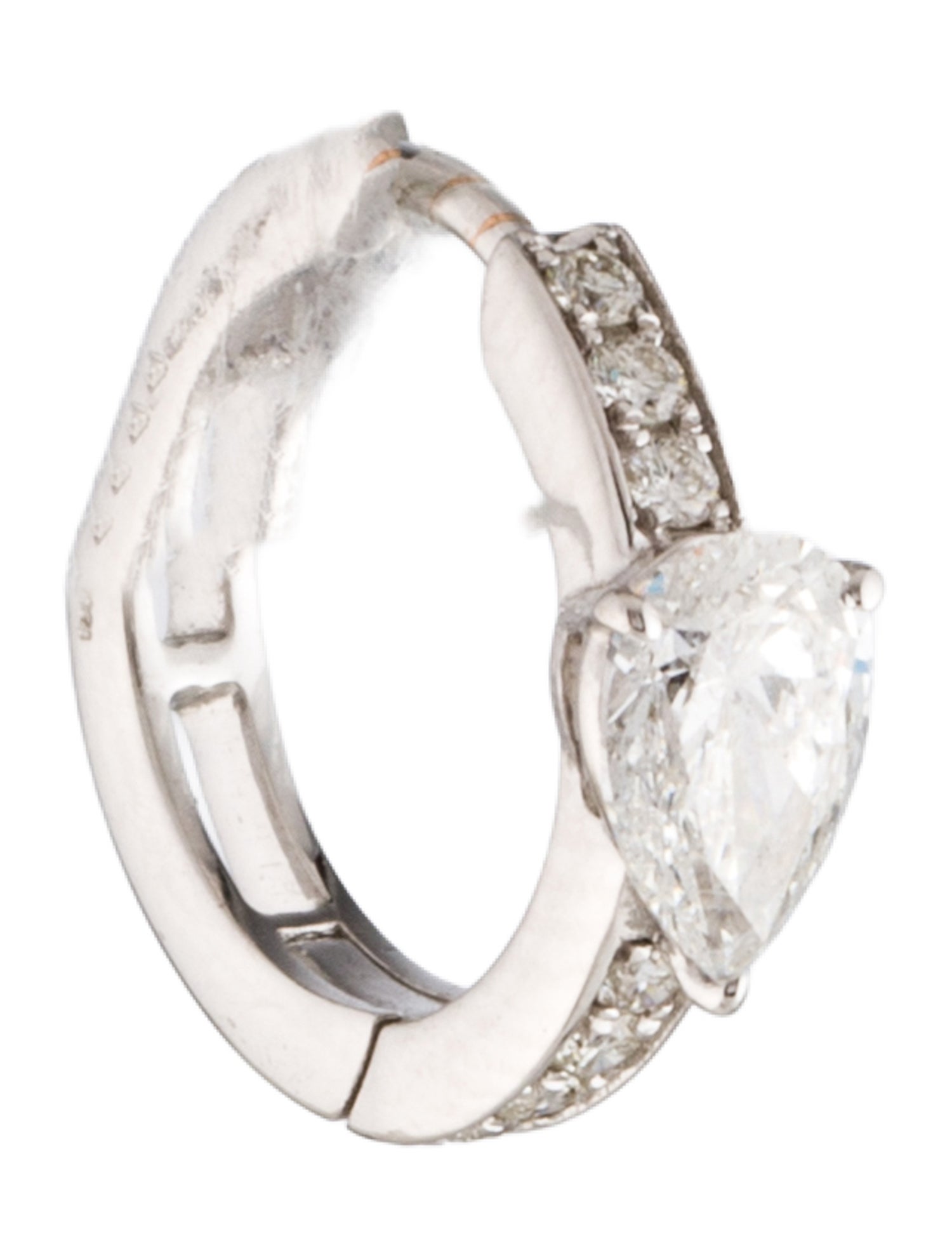 Earrings 18K Diamond Single Huggie Hoop Earring