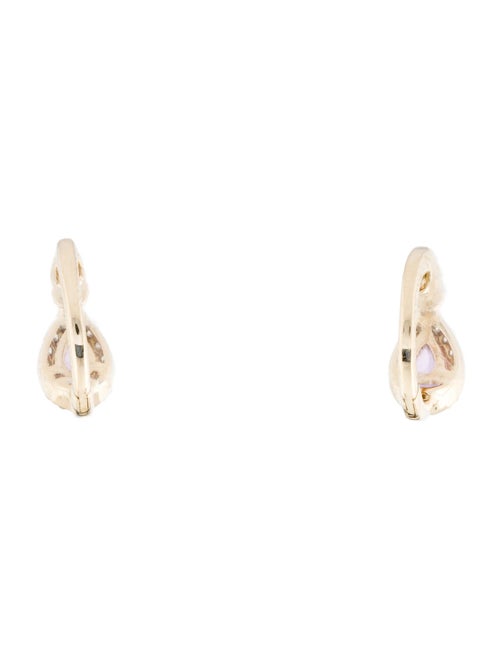 Earrings 14K Sapphire & Diamond Huggie Earrings