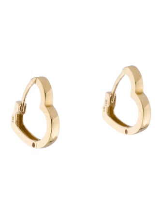 Earrings 14K Heart Hoop Earrings