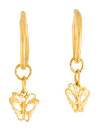 Earrings 24K Butterfly Drop Earrings