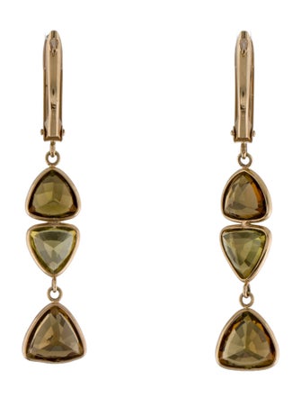 Earrings 14K Tourmaline & Chrysoberyl Drop Earrings