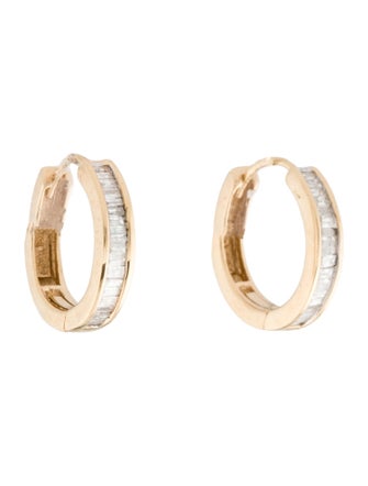 Earrings  14K Diamond Hoop Earrings