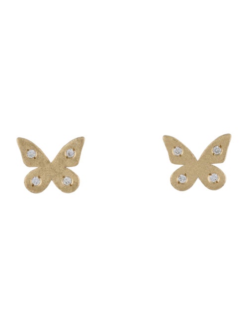 Earrings 14K Diamond Butterfly Stud Earrings