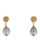 Earrings 14K Pearl, Diamond & Ruby Drop Earrings