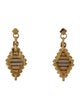 Earrings 14K Textured Tricolor Drop Earrings