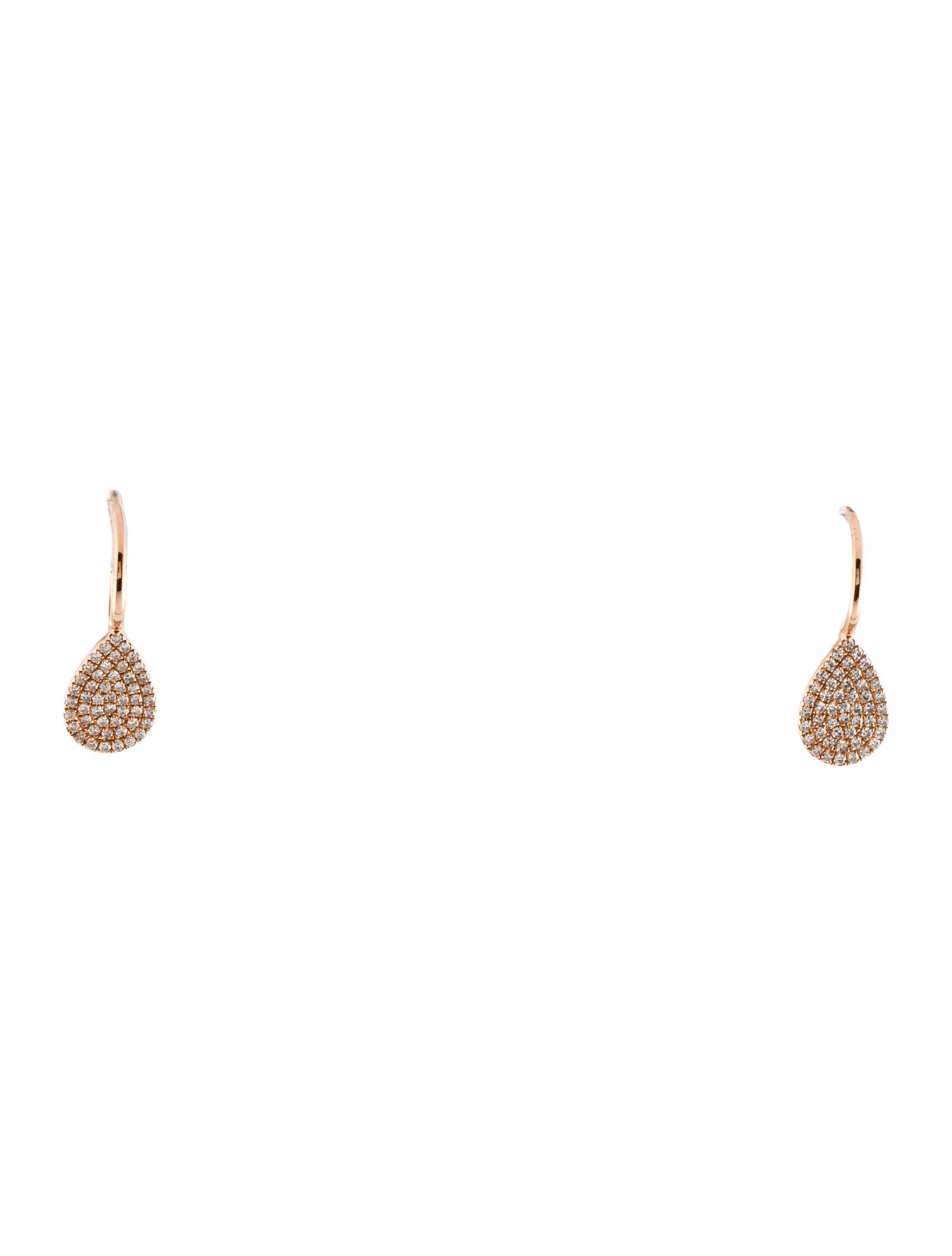 Earrings 14K Diamond Teardrop Hoop