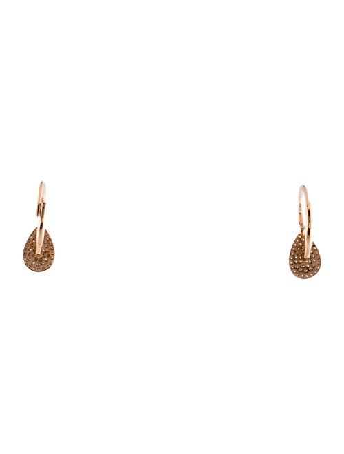 Earrings 14K Diamond Teardrop Hoop Earrings