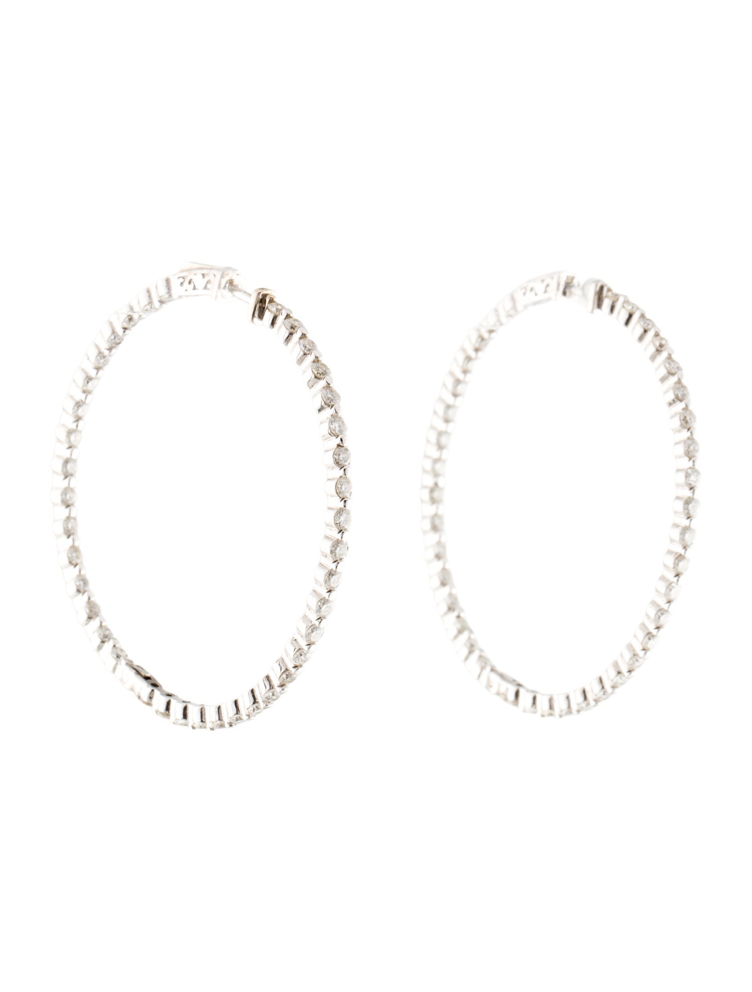 Earrings 14K 3.51ctw Diamond Inside-Out Hoop