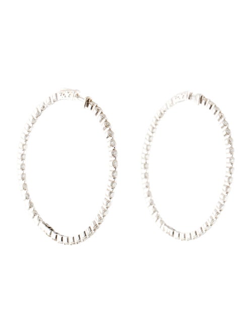 Earrings 14K 3.51ctw Diamond Inside-Out Hoop Earrings