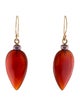 Earrings 14K Dyed Pearl & Carnelian Drop Earrings