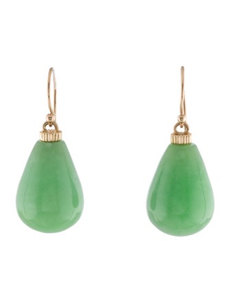 Earrings 14K Chrysoprase Drop Earrings