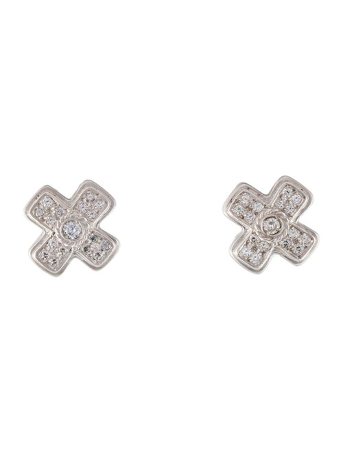 Earrings 18K Diamond "X" Clip-on Earrings