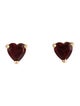Earrings 14K Garnet Heart Stud Earrings