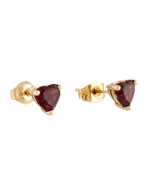 Earrings 14K Garnet Heart Stud Earrings