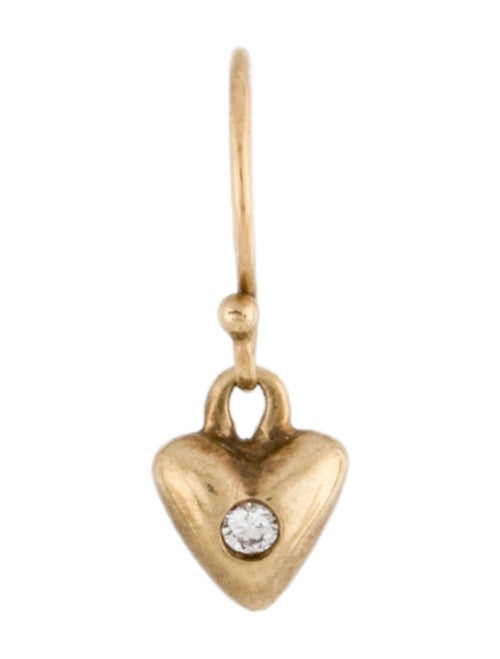 Earrings 14K Diamond Heart Single Drop Earring