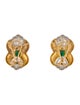 Earrings 14K 1.98ctw Emerald & Diamond Shield Clip-On Earrings