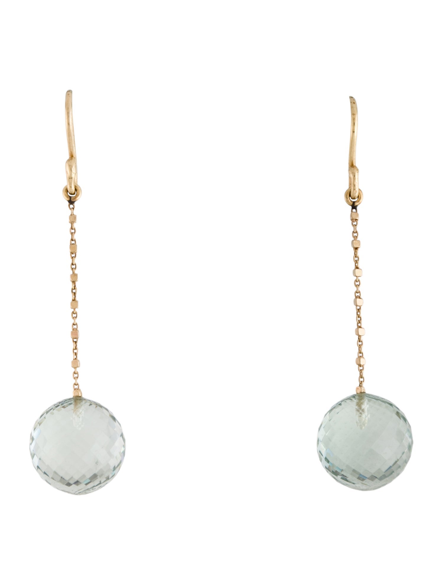 Earrings 14K Prasiolite Drop