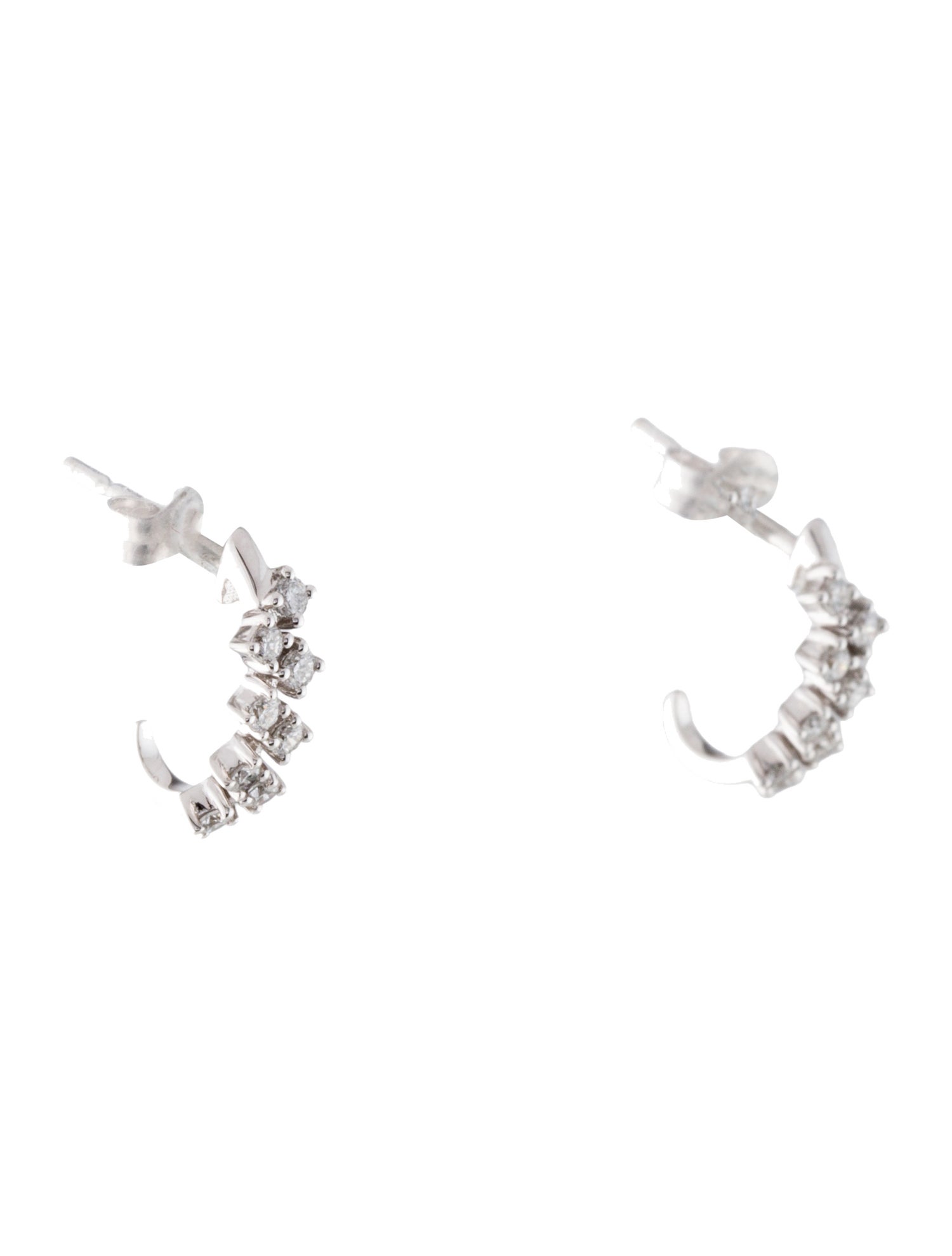 Earrings 14K Diamond Half Hoop Earrings