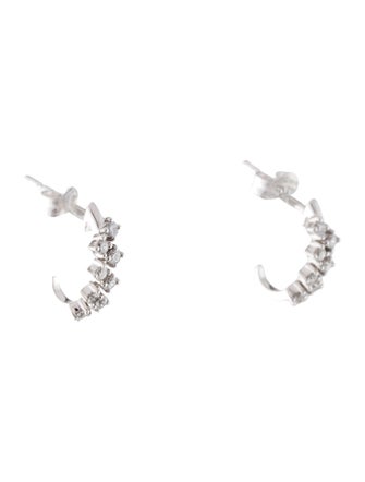 Earrings 14K Diamond Half Hoop Earrings