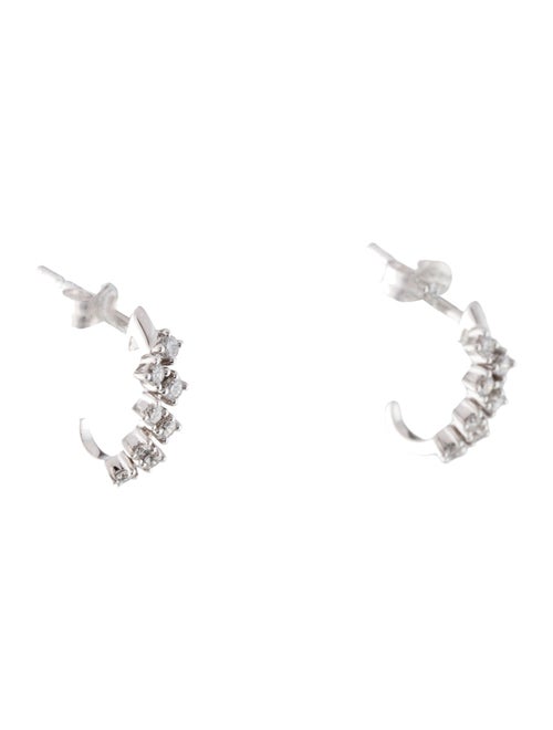 Earrings 14K Diamond Half Hoop Earrings