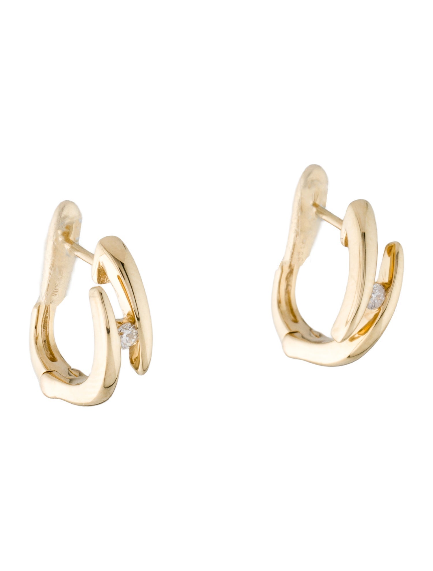 Earrings 14K Diamond Huggie Earrings