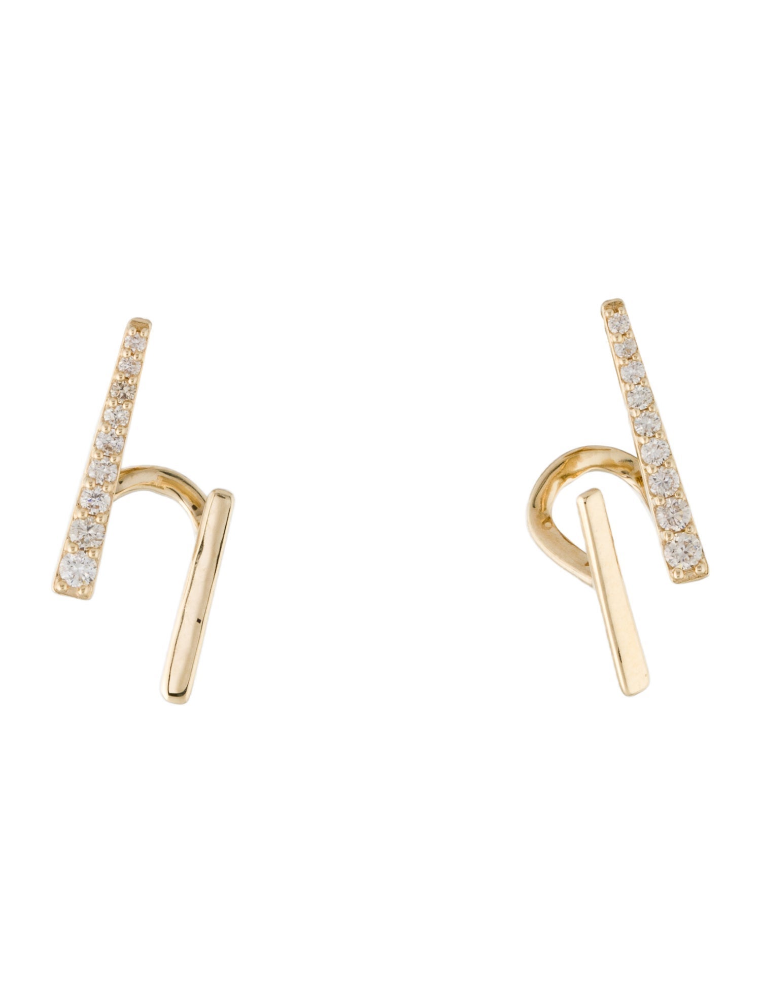 Earrings 14K Diamond Ear Climber Earrings