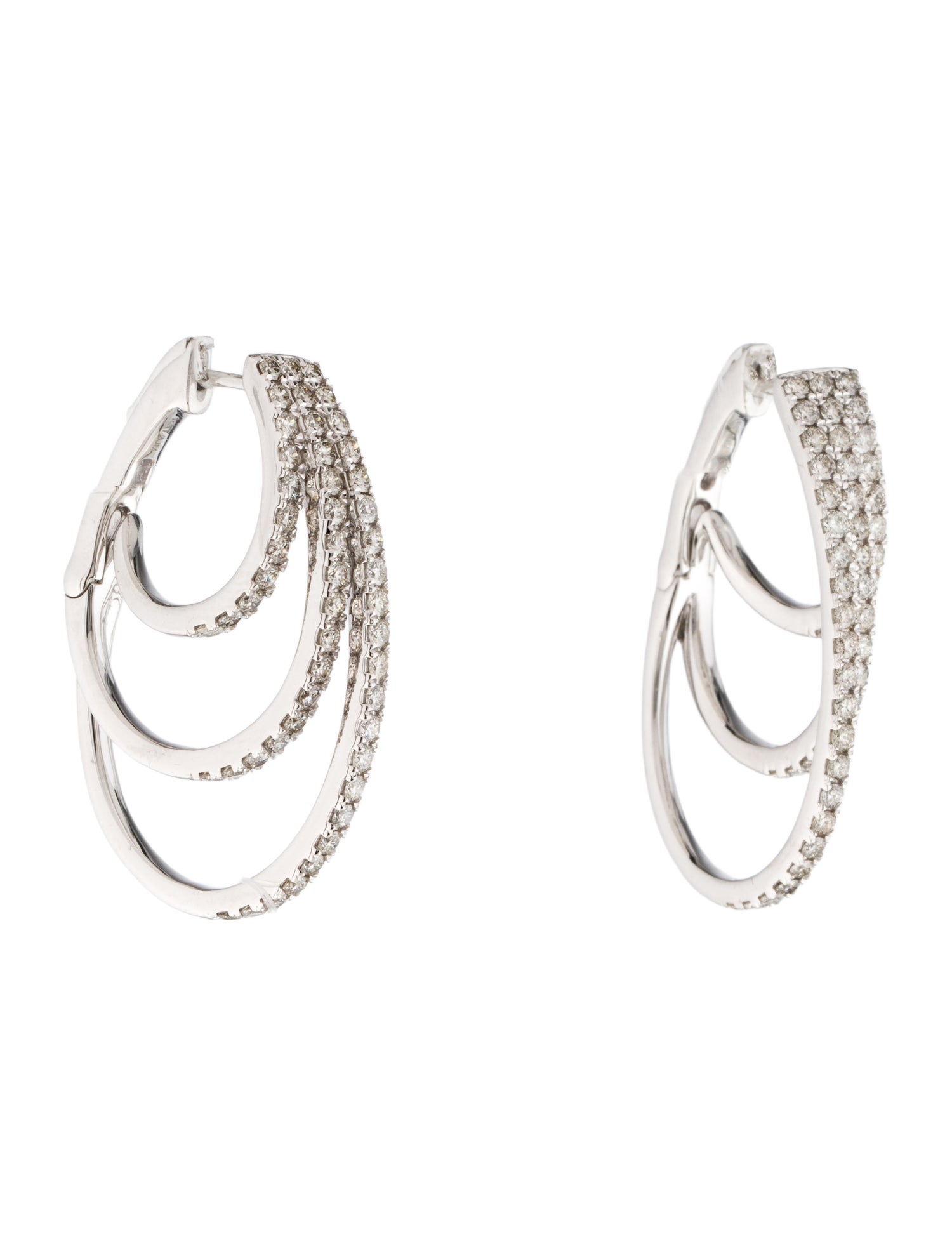 Earrings 14K 1.50ctw Diamond Hoop