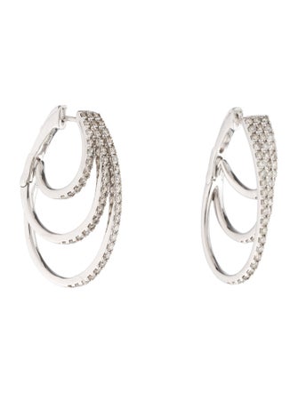Earrings 14K 1.50ctw Diamond Hoop Earrings