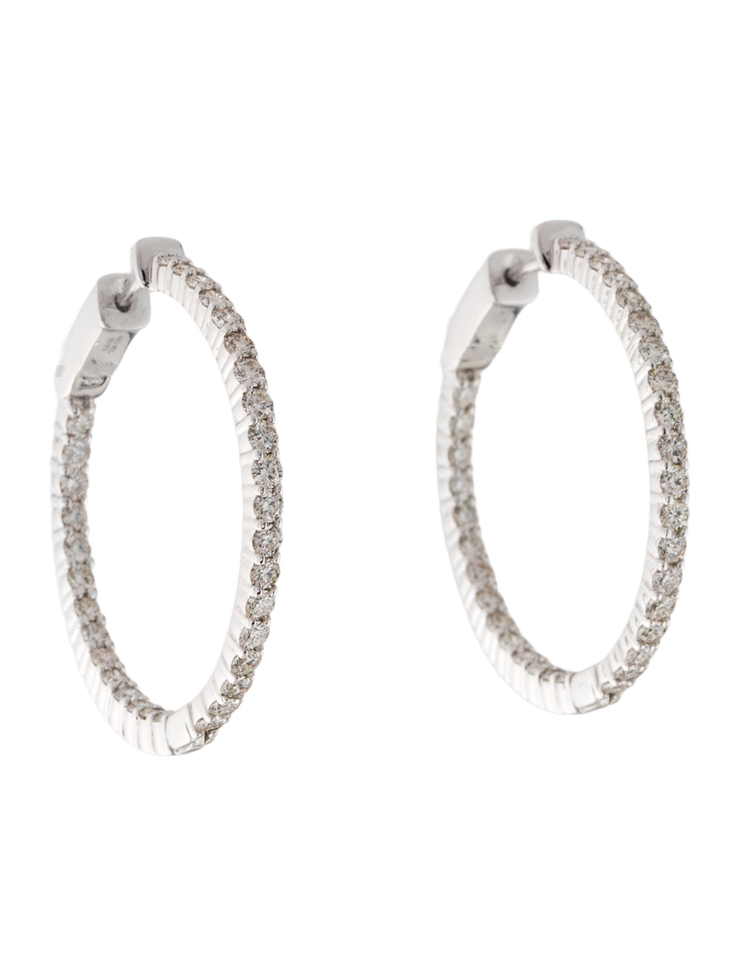 Earrings 14K 2.30ctw Diamond Inside-Out Hoop Earrings