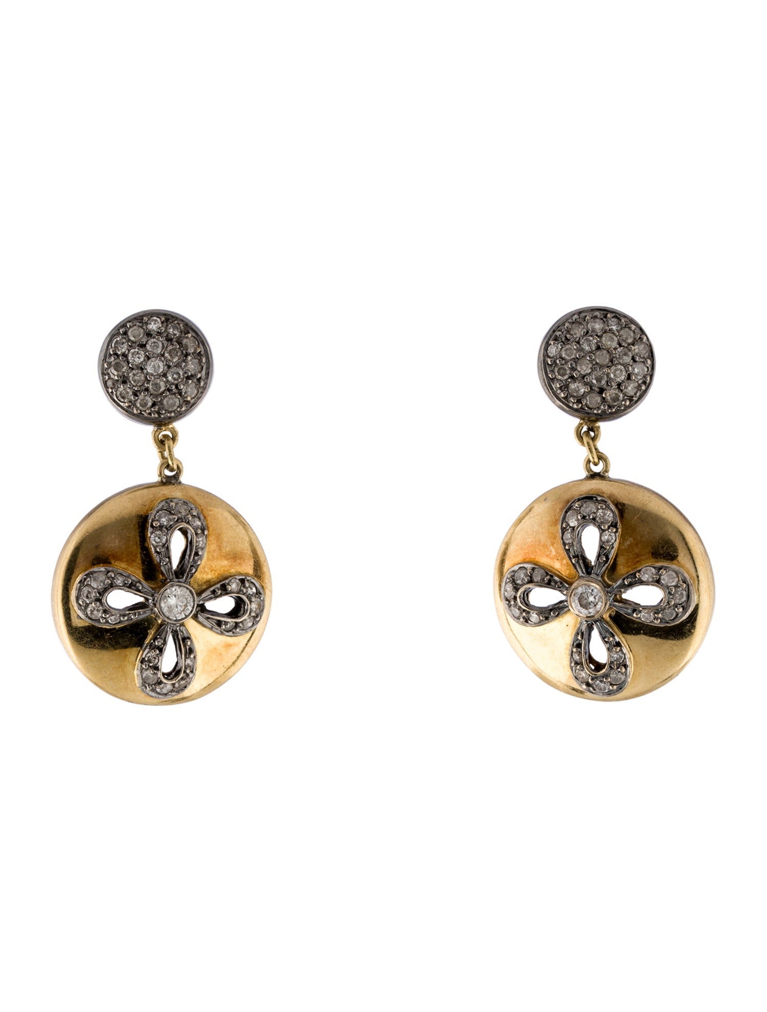 Earrings Two-Tone 1.0ctw Diamond Drop