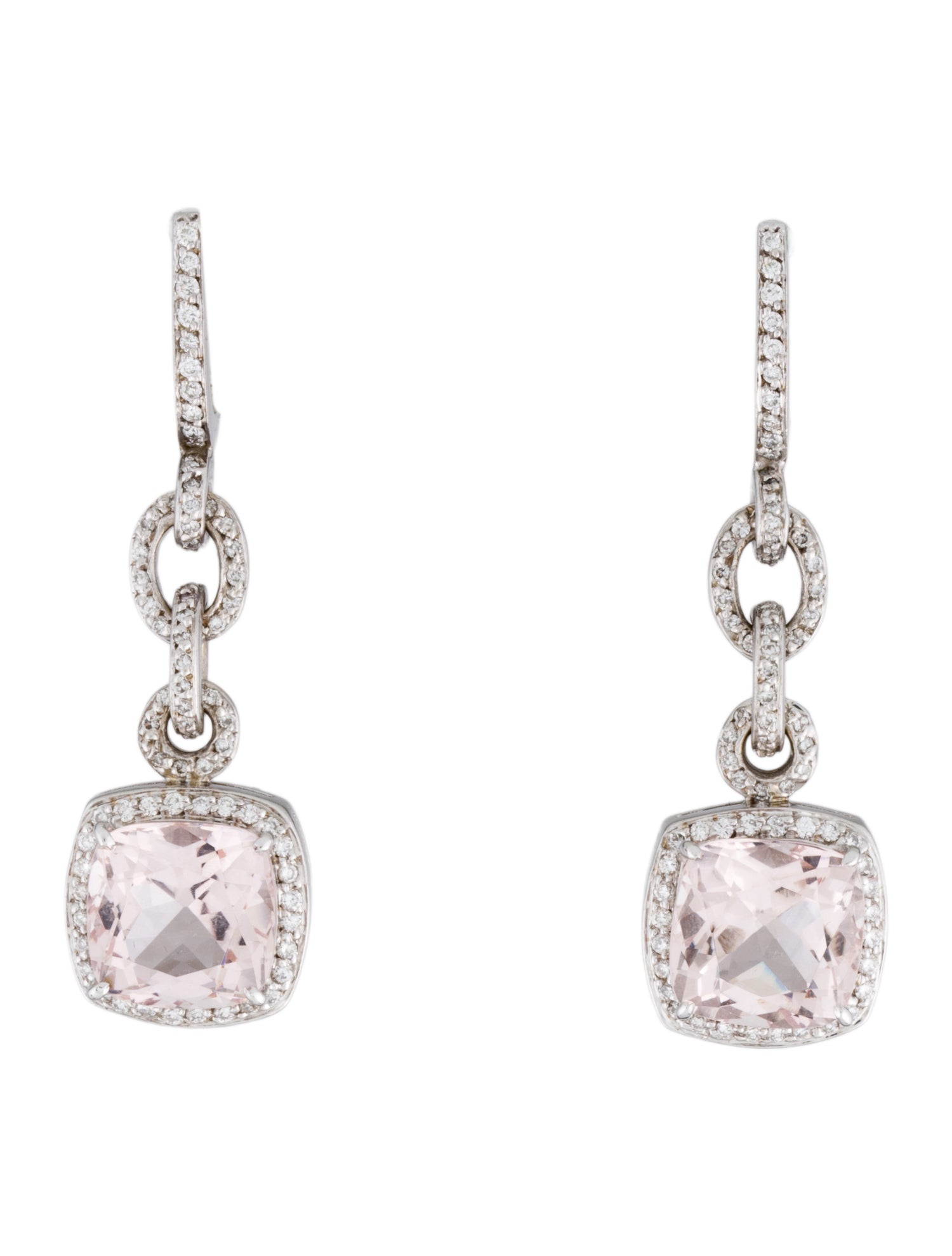 Earrings 14K 6.38ctw Morganite & Diamond Drop