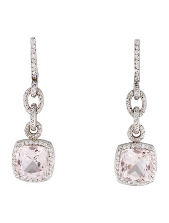 Earrings 14K 6.38ctw Morganite & Diamond Drop Earrings