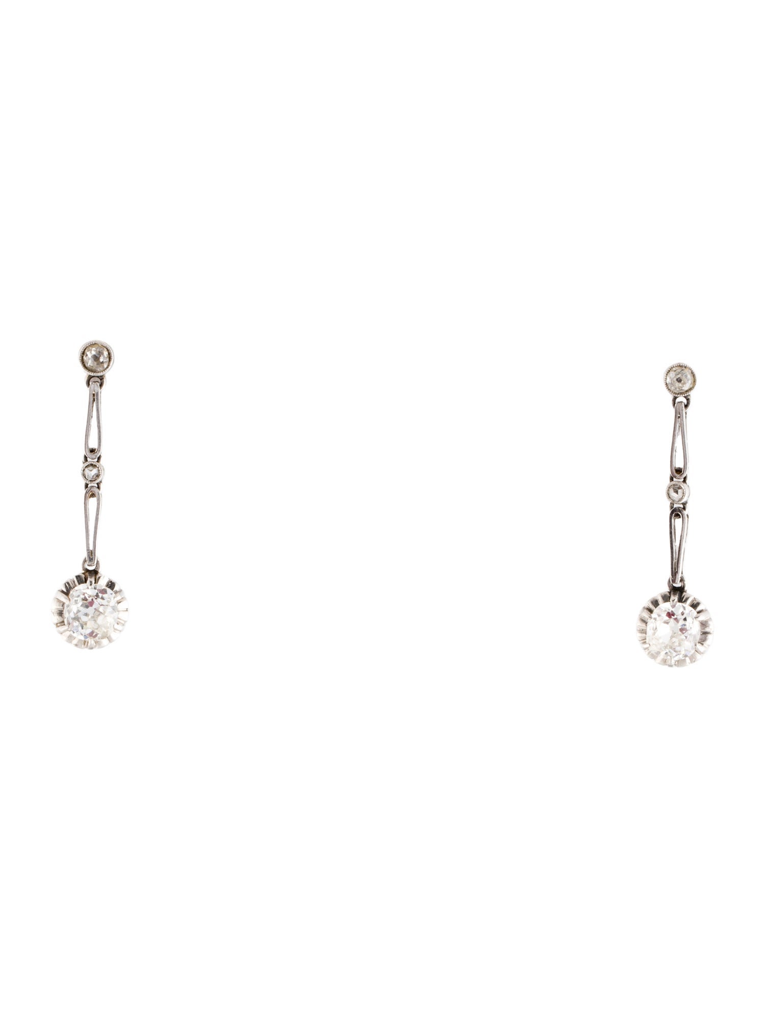 Earrings Platinum Diamond Drop